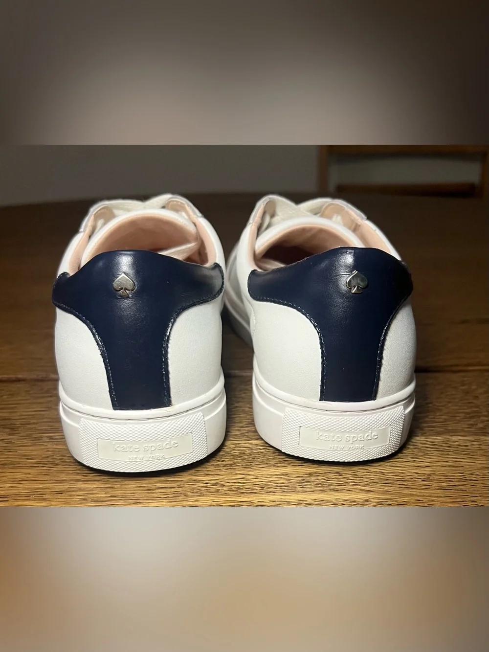 Kate Spade Alanna Action Leather Ladies Sneakers SZ. 10 White/Blue - Picture 3 of 10